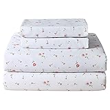 Softan Pink Floral Twin Size Sheet Set, 3 Pieces