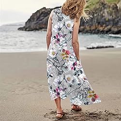 Women's Dresses Floral Print Flowy Sleeveless Long