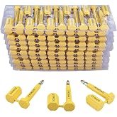 NovelBee 100pcs Yellow Bolt Seals for Cargo Container Truck Trailer Lock | 100pcs Cargo Container Seal,Shipping Seal,Container Locks,Truck Trailers Seal,Metal Seal,with Print Progressive Numbering
