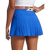 CRZ YOGA Women's Quick Dry Pleated Tennis Skirts Mid Waisted Cute Athletic Workout Running Sports Golf Skorts Volleyball