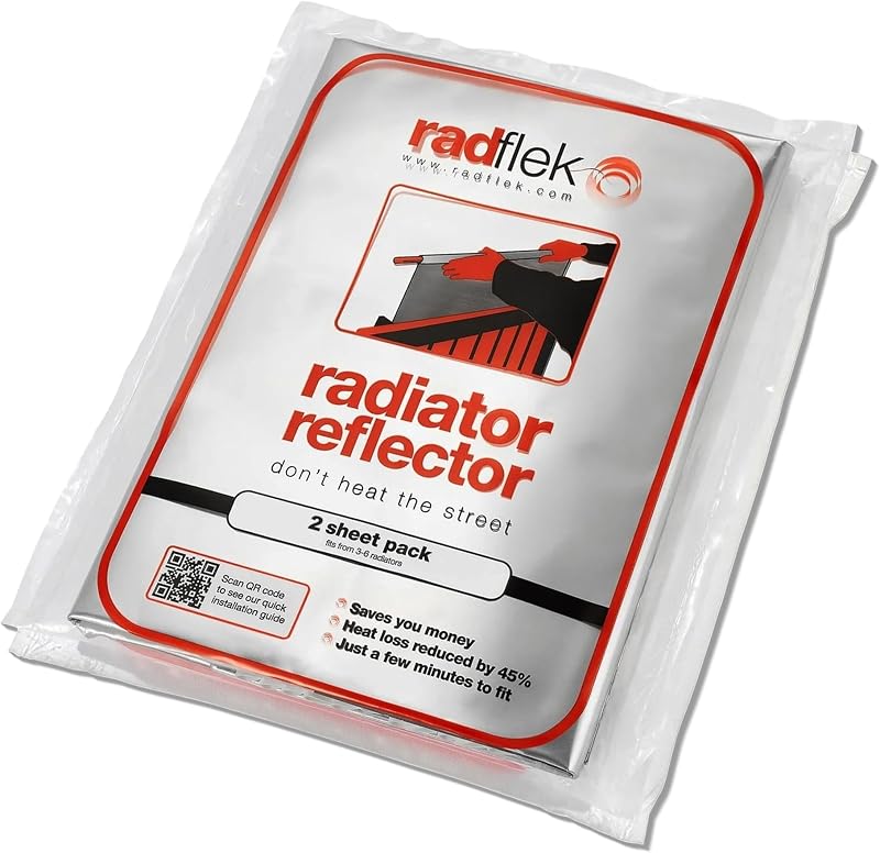 Radflek Radiator Reflector Panels 5 Pack Heat Reflective Foil Fits Up To 10