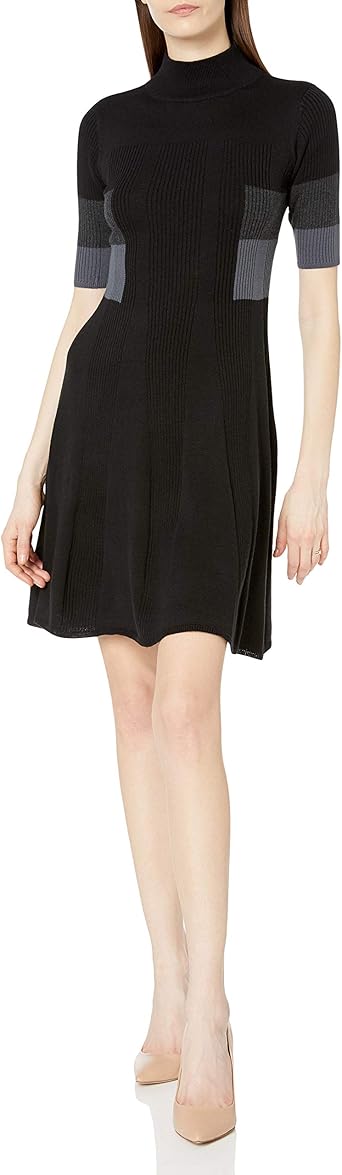 black short sleeve sweater dress