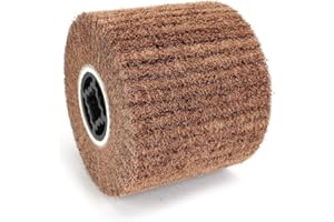 BAISIKY 120x100x19mm Non-Woven Abrasive Wire Drawing Polishing Burnishing Wheel Flap Brush for Surface Treatment Stainless Steel, Aluminum, Copper, and More - 180 Grit