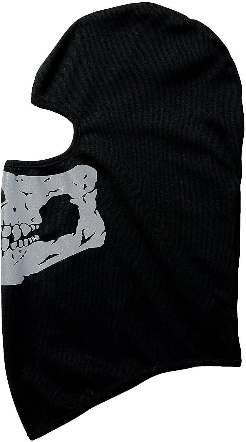 Aikuer Black Balaclava Ghosts Skull Full Face Mask, Windproof Ski Mask Motorcycle Face Masks Tactical Balaclava Hood for Men Women Youth Halloween Cosplay Outdoor Sport Cycling Hiking Skiing : Clothing