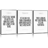 zxcvbn888 3Pcs Black and White Bible Verse Wall Art Christian Canvas Posters Faith Scripture Prints Inspirational Wall Decor Minimalist Jesus Pictures for Home Living Room Bedroom Unframed