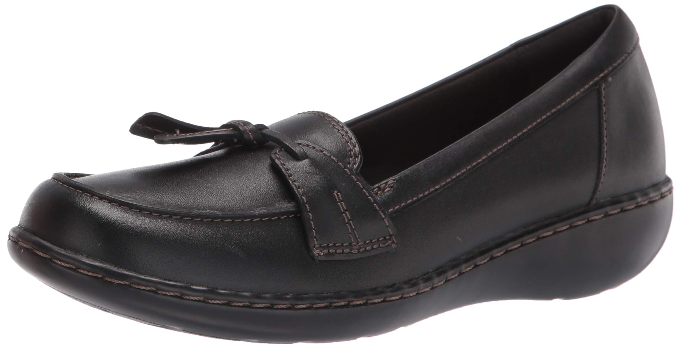 Clarks womens Ashland Bubble Loafer, Burgundy Leather, 8.5 X-Wide US