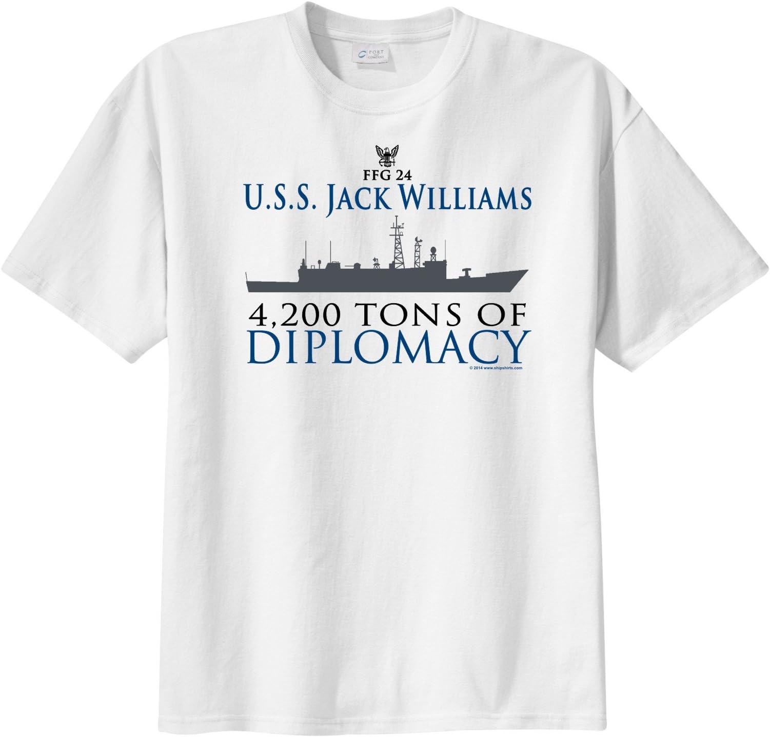 ShipShirts Big Boy's FFG 24 USS Jack Williams 4,200 tons of Diplomacy Short Sleeve T-Shirt