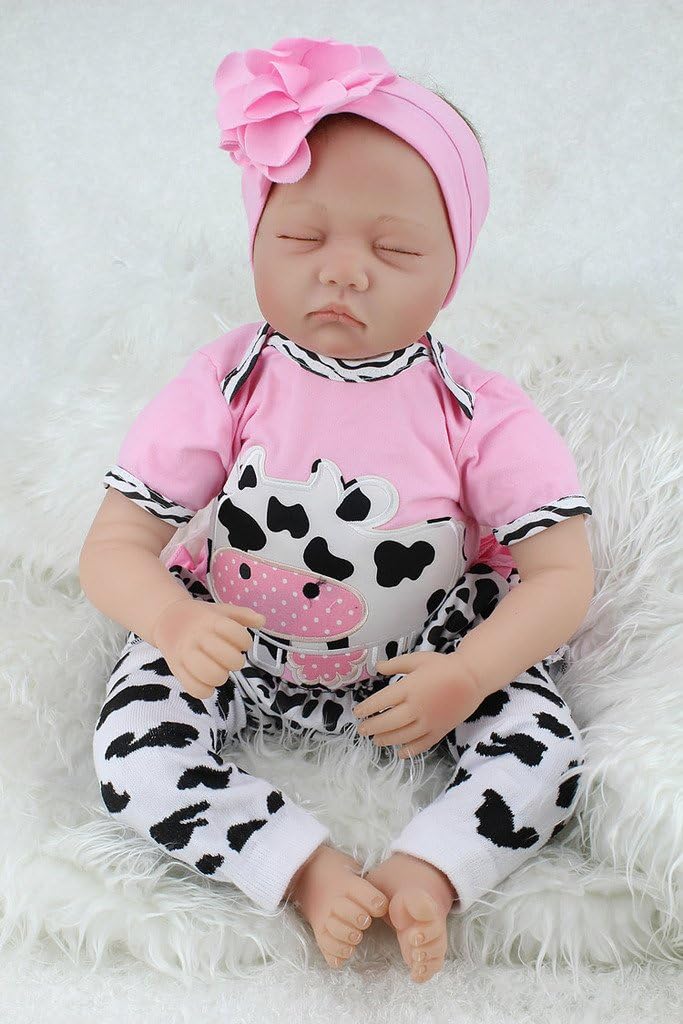 Prezzo Nicery Reborn Baby Reborn Bambino Reborn Bambola Morbido Silicone Vinile 22inch 55 Centimetri Magnetica Bocca Realistica della Ragazza del Giocattolo Rosa Bianco Mucca da Latte Reborn Doll A3IT Offerte