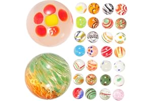 GARVALON 30Pcs Colored Glass Marbles Set for | Round Play Marbles Balls | Vibrant Small Glass Beads for