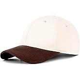 Mens Cap, Plain Baseball Cap, 100% Cotton, Adjustable Size, Casual Hat, Two Tone Color Combinations (Navy Blue & Brown).