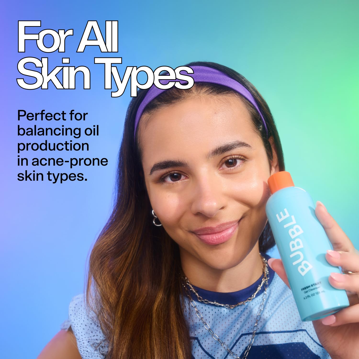 Bubble Skincare Fresh Start Gel Face Wash - Gentle PHA Exfoliating Facial Cleanser to Reduce Oil + De-Clog Pores - Daily Face Cleanser with Aloe Vera to Soothe Sensitive Skin - Vegan Skin Care (125ml)