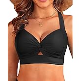 Bikini Tops for Women - Large Bust Swimsuit Top Only Knot Twist Full Coverage Bathing Suit 2025