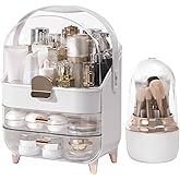 Brothersbox Makeup Organizer Countertop, Skincare Bathroom Counter Organizer, Storage Box Cosmetic Display Cases, Teen Girl Gifts Trendy Stuff Make up Organizers for Vanity, Dresser (Rose Gold)