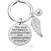 malyunin The Love Between Grandmother And Granddaughter is Forever Wing Keychain Gift for Mother's Day Birthday Jewelry