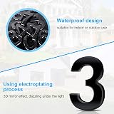 Vicloon 3D Self Adhesive Mailbox Numbers 3 Inch Black ABS Acrylic view 4