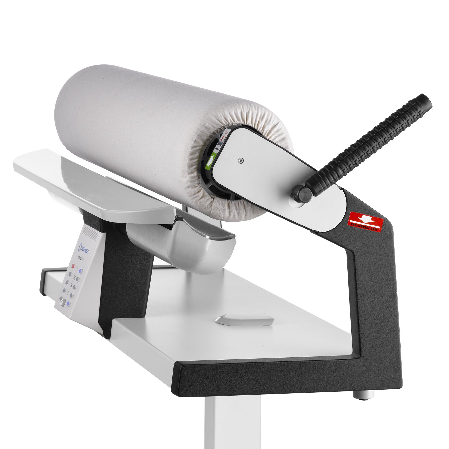 Reliable 100SR Rotary Steam Press - Verve Steam Press With Foot Pedal Control, 3 Steam Settings, Variable Speed, Dual-End Feed for Ironing Long Sheets, 1800W Heating Element, Safety Release Lever