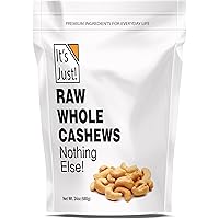 It's Just - Raw Whole Cashews, 24oz (1.5lbs), Premium Quality, Large Fancy, Non-GMO, Unsalted