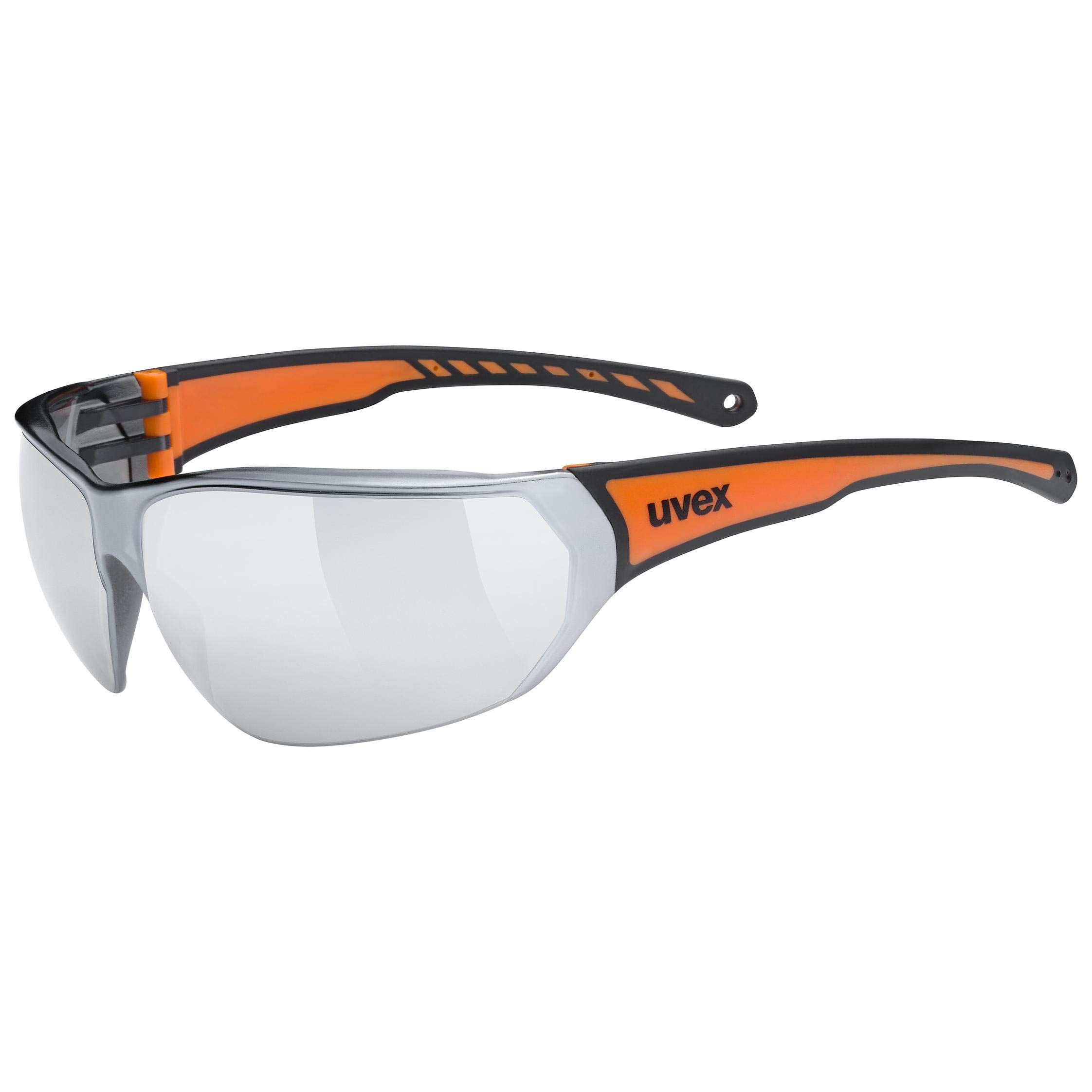 uvex Unisex Sports Glasses, Black Orange, Silver, One Size