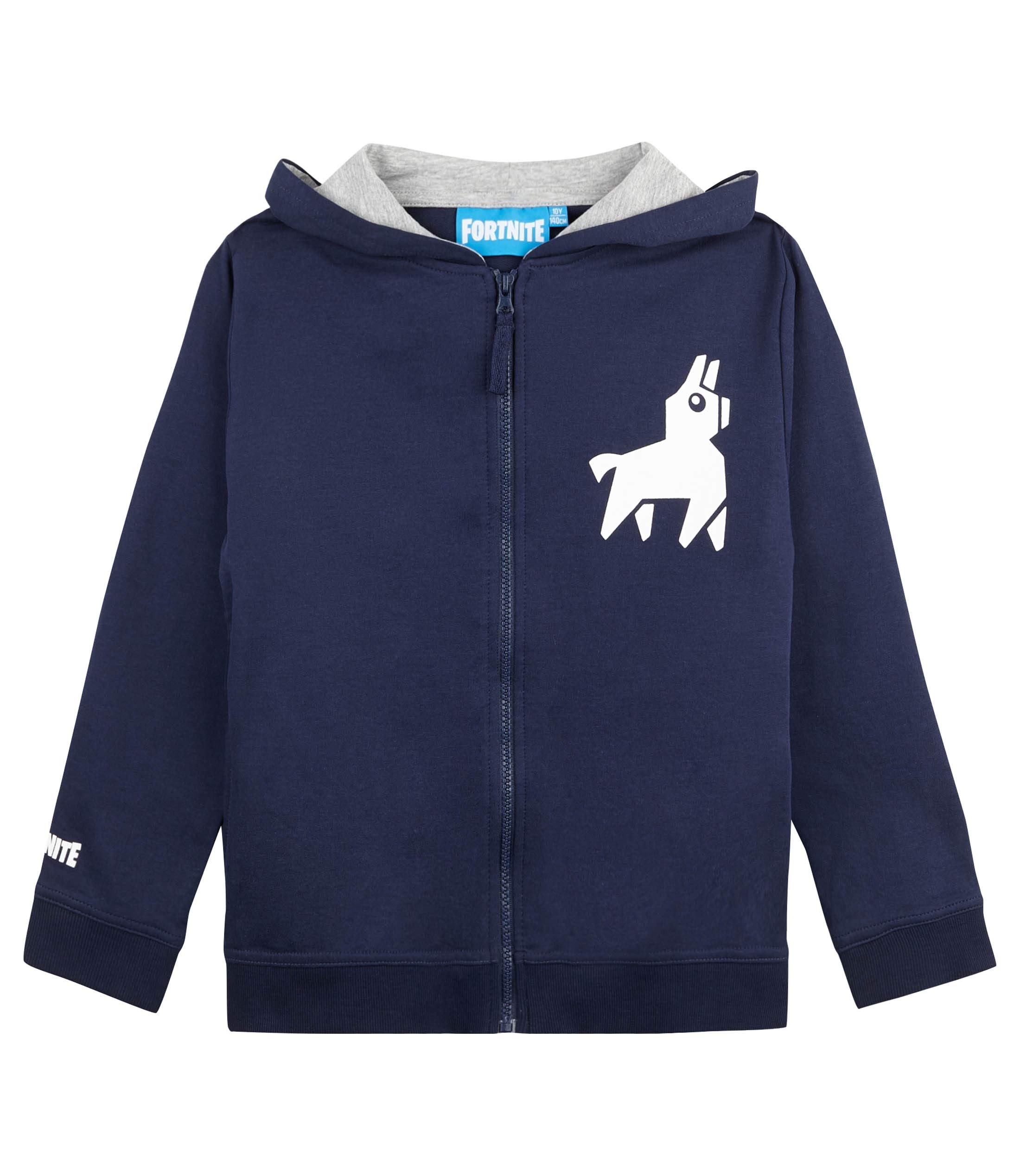 Fortnite Boys' Sweat Jacket with Hood Navy Blue 176, navy, 176