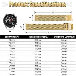 Winfox Stainless Steel Mesh Watch Band for Men