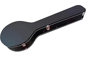 Lykos Microgroove Pattern Leather Wood Banjos Case Black (5/6 string)