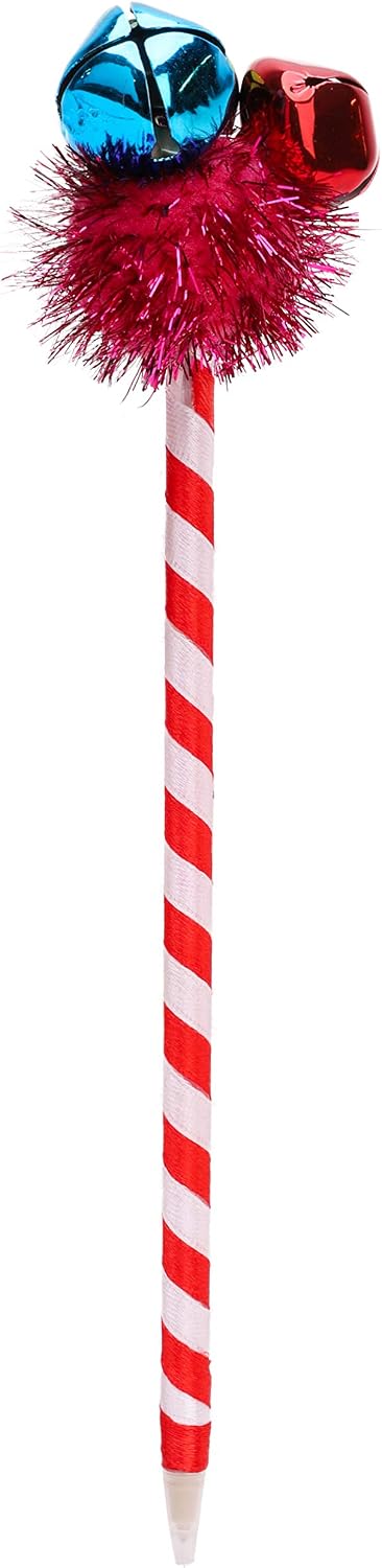 Toyland® Jingle Bells Christmas Pens - Pack of 6 - Novelty Stocking Fillers, Black, 1 count (Pack of 6) - Image 4