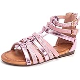 FUNKYMONKEY Girls Gladiator Strap Sandals Flat Fisherman Thong Cross Strappy Sandals