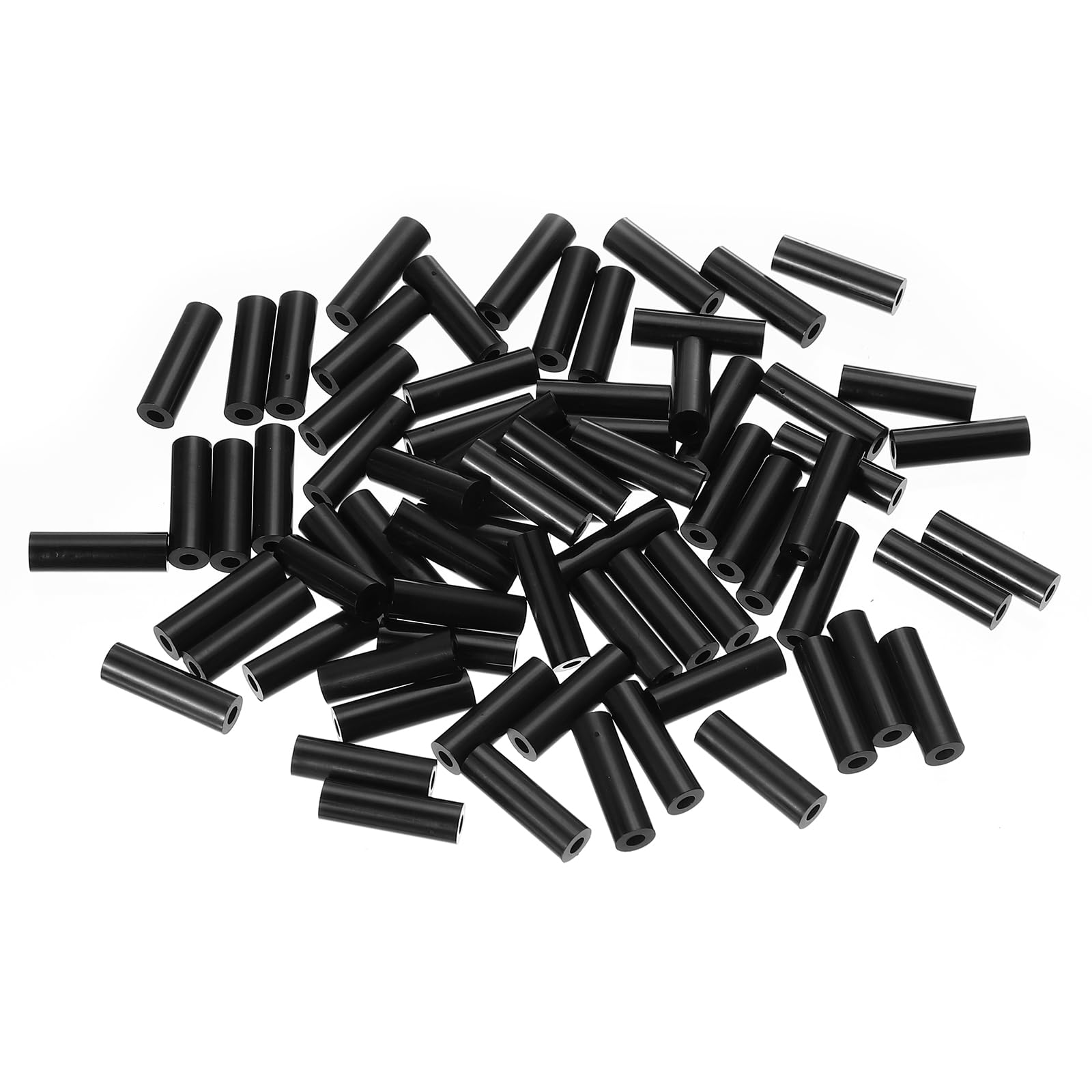 PATIKIL M3 Black ABS ID 3.2mm,OD 7mm,Length 24mm, Nylon Round Spacer Washers, 120Pcs Plastic Standoff Rubber Nut Unthreaded for M3 Screws Electrical Outlet Switch Receptacle