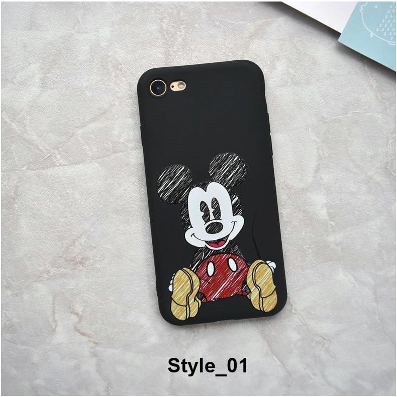 Cute Cartoon Mickey Minnie Mouse Strike Glass Cover Soft TPU Silicone Case for iPhone Case Cover for I Phone X (I Phone X / Style_01)