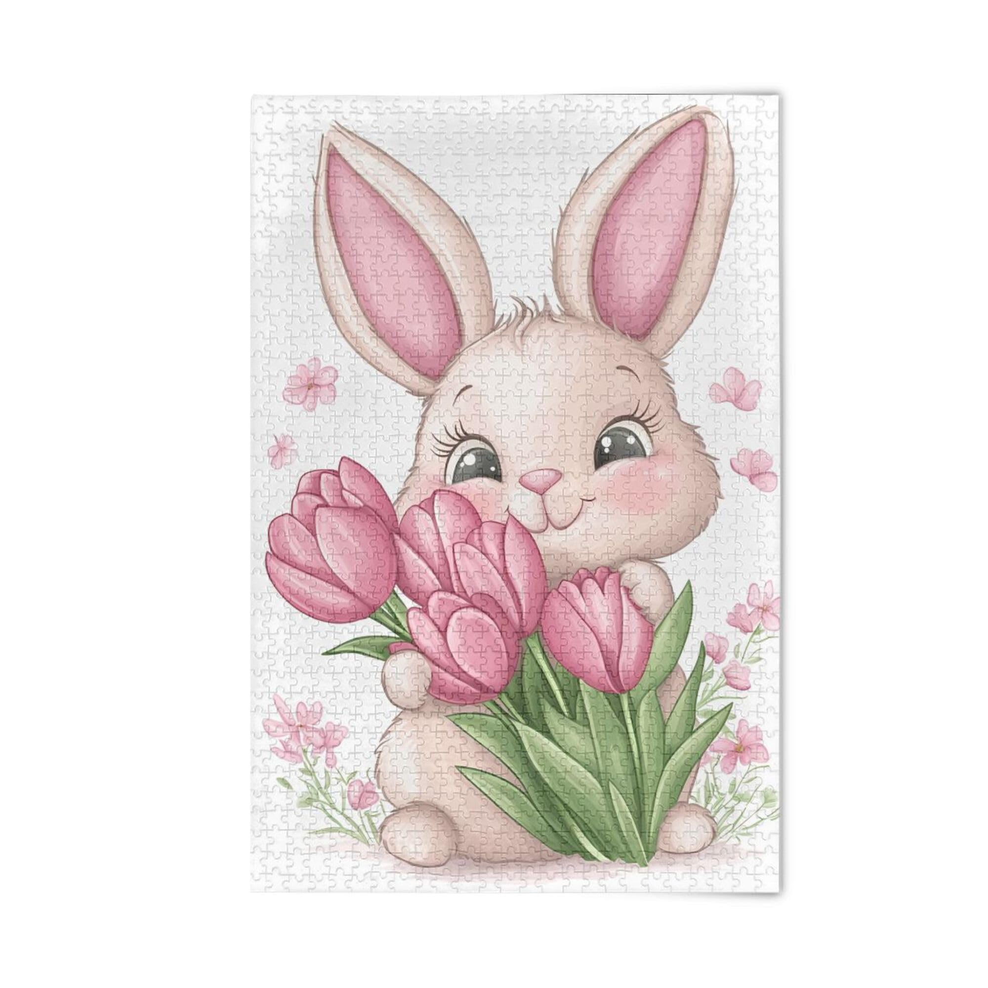 Happy Easter Bunny Rabbit Jigsaw Puzzles 1000 Pieces Toy Games Educational Gift Home Decor for Adults Kids S0405857