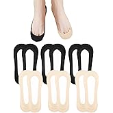AURUZA No Show Socks Women's 4-8 Pairs Low Cut Non Slip Liner Invisible Socks for Flat Boat, Size 5-12