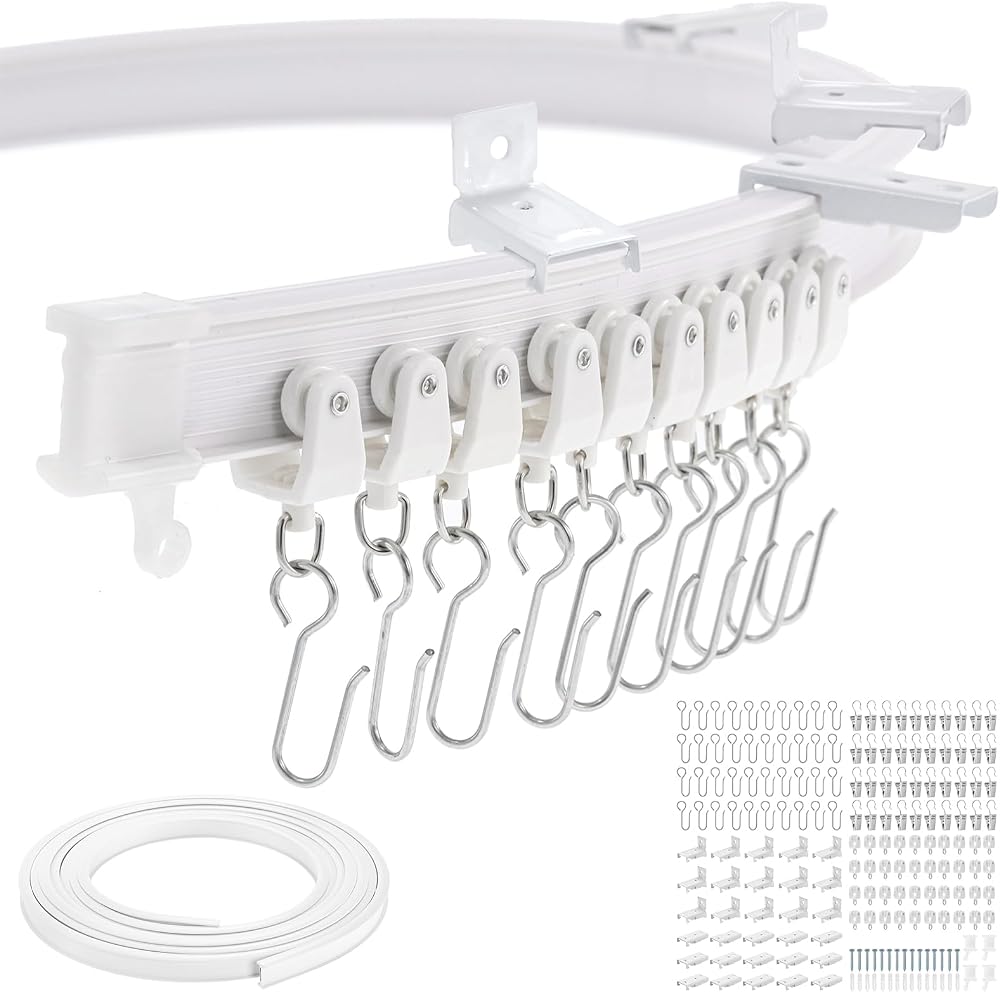 Dyna-Living 16.4ft Flexible Curtain Track Curved Ceiling Mount Bay Window