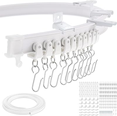 Dyna-Living 16.4ft Flexible Curtain Track Curved Ceiling Mount Bay Window