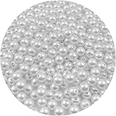 Mulutoo 300Pcs 10MM Pearl Beads with Hole ABS Fake Pearls for Jewelry Making, Bracelets, Necklaces, Hairs, Crafts, Decoration and Vase Filler(30-White)
