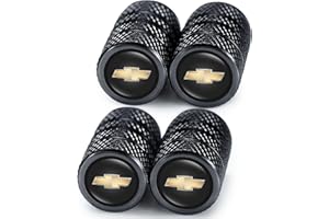 QIANDAO for Chevrolet Car Tire Valve Stem Caps Dust Caps Work for Chevy Silverado Colorado Tahoe Malibu Camaro Cruze Equinox Sonic,4Pcs Caps for Car Tire Valve Stem for Car Tires,Anti-Corrosion,Black