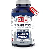 Pure North Naturals - Serrapeptase Serratia Peptidase Enzymes 120000 SU Maximum Potency (90+35 Capsules) 125-Day Supply - Sup