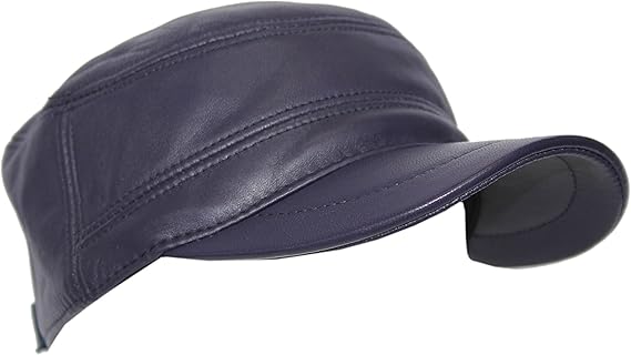 purple leather hat