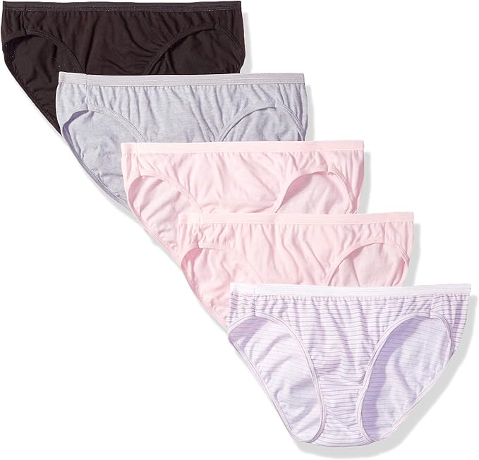 Hanes Womens Ultimate Comfort Cotton Bikini Panties 5Pack (42HUCC
