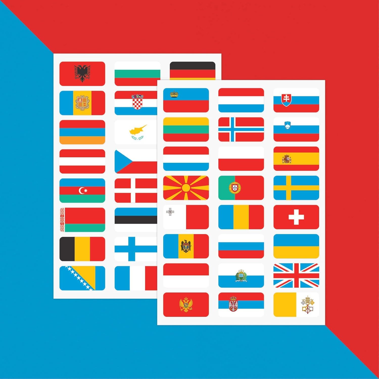 Flags of Europe Stickers x 48 // Teacher Stickers Amazon.co.uk Handmade