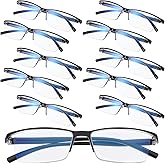 Kifmurase 12 Pack Reading Glasses Blue Light Blocking, Spring Hinge Blue Light Blocking Readers, Computer Glare with Eyeglasses, Anti Eyestrain Computer Magnifying Eyeglasses