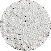 Pearl Beads, 300 Pcs Craft Pearls 8mm Round Spacer Beads for Earring Bracelet Necklace Key Chains Jewelry DIY Craft Making, Decoration and Vase Filler (8mm, White)