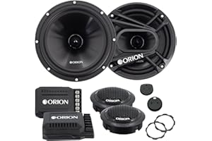 ORION Cobalt Series CB65C 2-Way Car Audio Component System - 6.5” Speakers, Full Range, Enhanced Bass, 280W, 4 Ohms, Easy Installation, 1” Silk Dome Tweeter, External Passive Crossover (Pair)