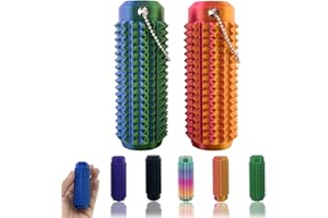 DEIVIKO 2PCS Little Ouchies Fidget, Portable Stim Tool, Pocket Mini Fidget Toy for Adults, Pain Stim Fidget, 3D Printed Venting Key Pendant, Spiky Grippie Stim Keychain for Anxiety Relief, Novelty Gifts