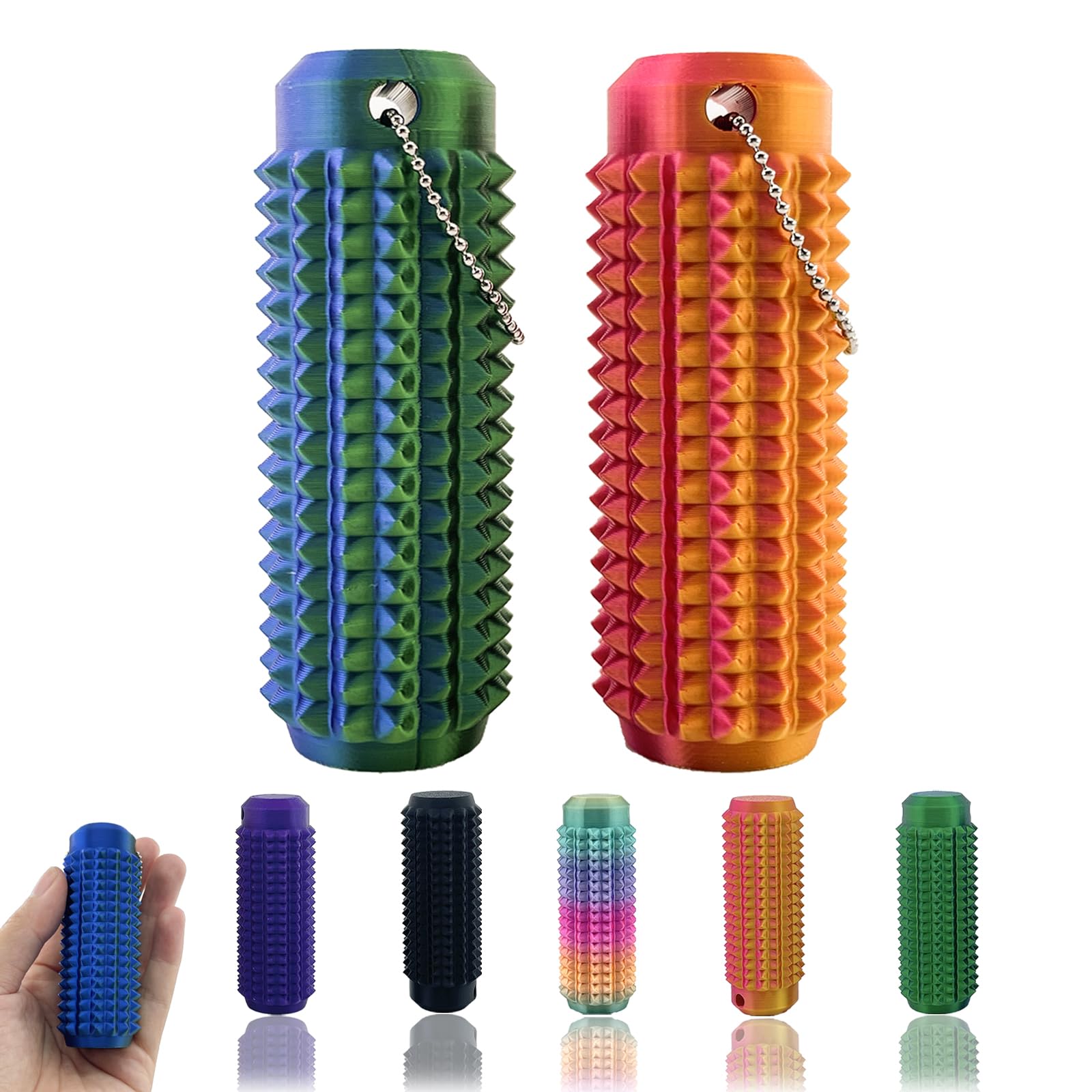 Photo 1 of 2PCS Little Ouchies Fidget, Portable Stim Tool, Pocket Mini Fidget Toy for Adults, Pain Stim Fidget, 3D Printed Venting Key Pendant, Spiky Grippie Stim Keychain for Anxiety Relief, Novelty Gifts
