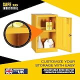Safe Industrial COSHH Cabinet 1 Shelf 10L Metal Chemical Storage Hi-Vis Yellow view 4