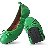 DREAM PAIRS Women's Flats, Foldable Ballet Flats for Women, Bowknot Round Toe Comfort Light Weight Slip-On Dress Shoes