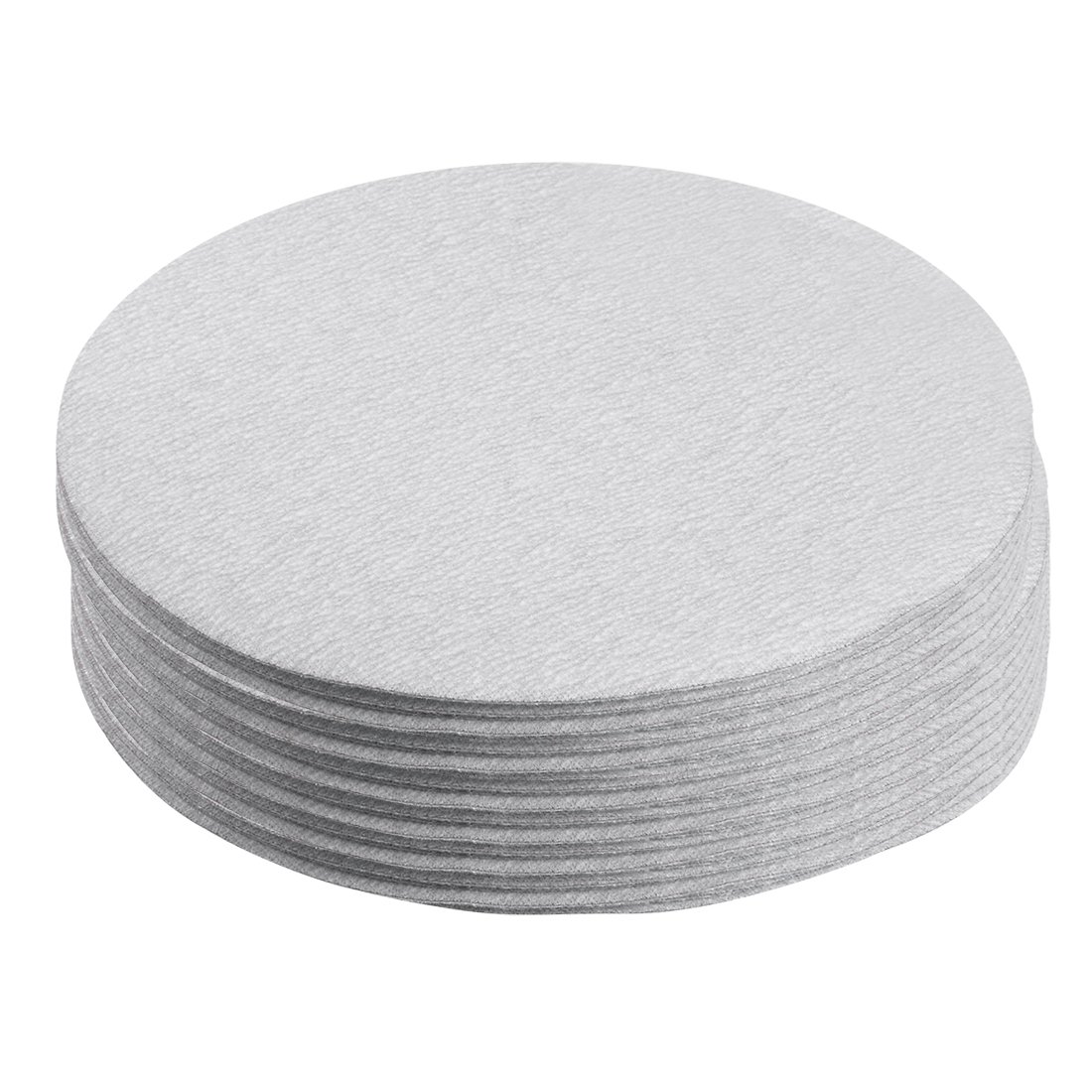 Sourcingmap 50 Pcs 6-Inch Aluminum Oxide White Dry Hook and Loop Sanding Discs Flocking Sandpaper 320 Grit