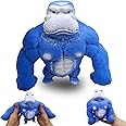 Large Squishy Gorilla Toy Figure,Soft Rubber Monkey Toy for Children and Adults,Stretchy Gorilla Stress Toy for Stress Relief and ADHD Autism,Sensory Monkey Toy Gift for Birthday,Christmas(Blue)