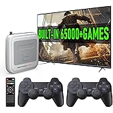 Kinhank Super Console X Pro with 65000+ Games,TV & Game System in 1 Mini Retro Game Consoles for 4K TV HD/AV Output,Compatible with 63+ Emulators,2 Wireless Game Controllers Included