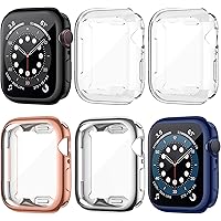 LORDSON 6 Pack Screen Protector Case Compatible with Apple Watch SE Series 6/5/4 40mm, All-Around Soft TPU Protective…